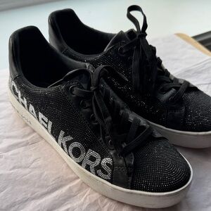 Michael Kors Black and Silver Women's Sneakers